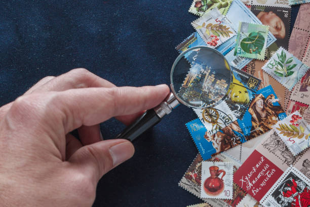 istock Stamps and magnifying glass 2152470279