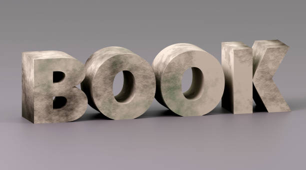 istock Luxury concrete inscription book on grey podium, soft light, smooth background, 3d rendering 2152473297