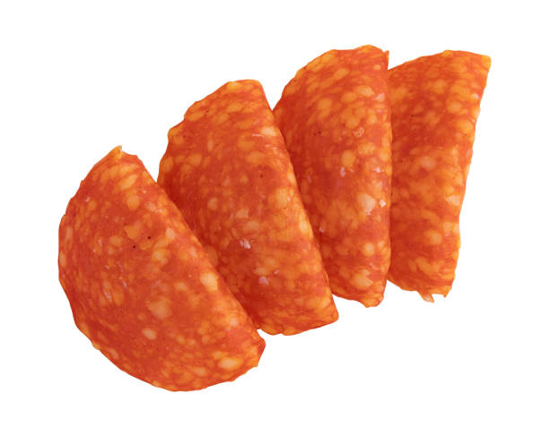 istock top view of sliced chorizo salami on white 2152479962