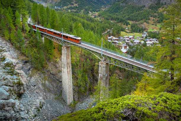 istock Zermatt, Switzerland. Gornergrat train on bridge 2152482269