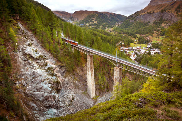 istock Zermatt, Switzerland. Gornergrat train banner 2152482272