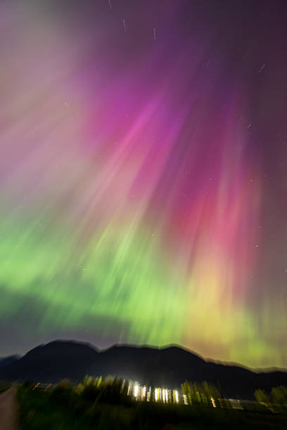 istock Northern Lights - Powerful solar storm viewed in Pitt Meadows BC 2152483003