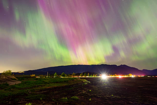 istock Northern Lights - Powerful solar storm viewed in Pitt Meadows BC 2152483004