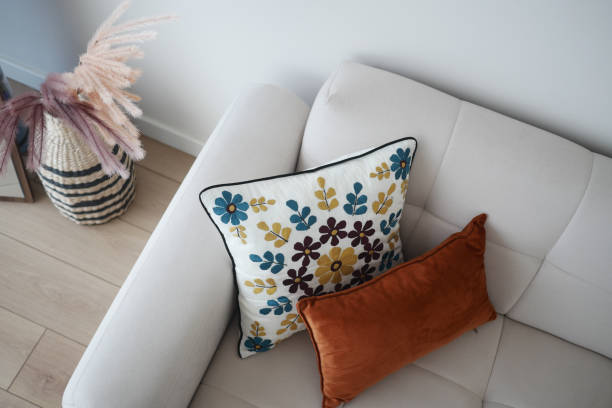 istock modern sofa with pillows in living room at home 2152486290