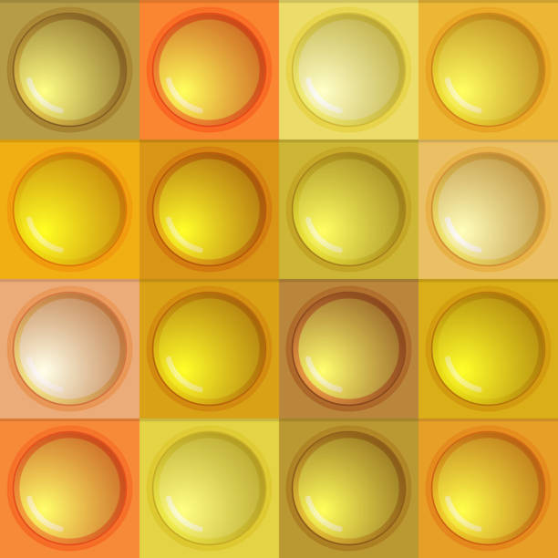 istock Seamless pattern with trendy game pop it, simple dimple. Rainbow fidget toy. Colorful antistress background. Doodle style. Bubbles popping square shape 2152490907