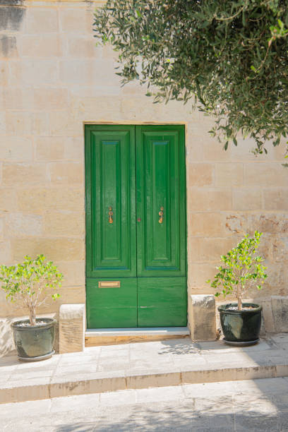 Mdina, Malta. At Misrah Mesquita square. Mdina and traditional facade limestone buildings
