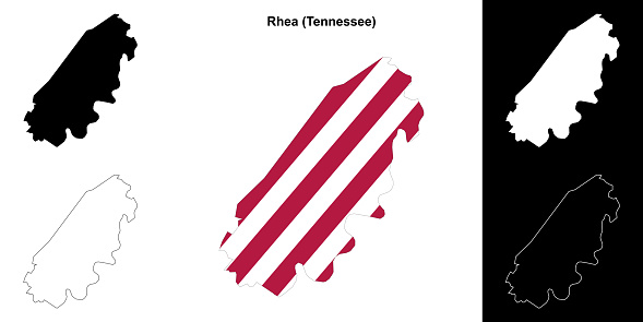 Name List Rhea Map Rhea County Outline Map Set Stock Illustration - Download Image Now ...