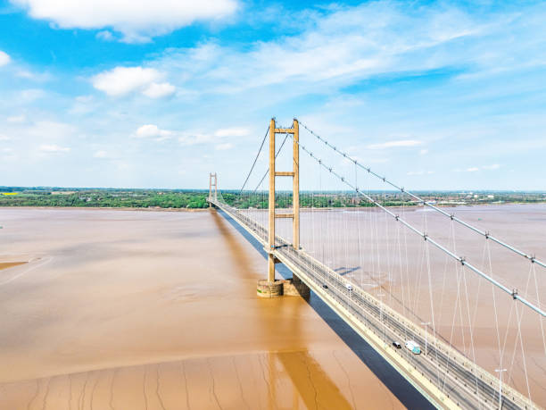 istock Humber Bridge crossing River Humber, England, UK 2152508946