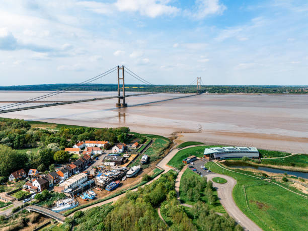 istock Humber Bridge crossing River Humber, England, UK 2152508955