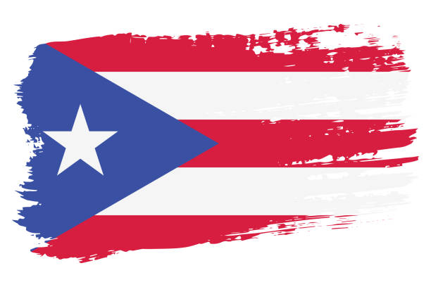 istock Puerto Rico flag, wide brush stroke on transparent background vector 2152529591