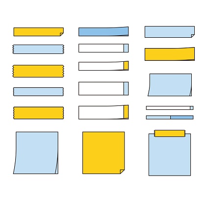 2d Postit Various Postit Set Stock Illustration - Download Image Now - Adhesive ...