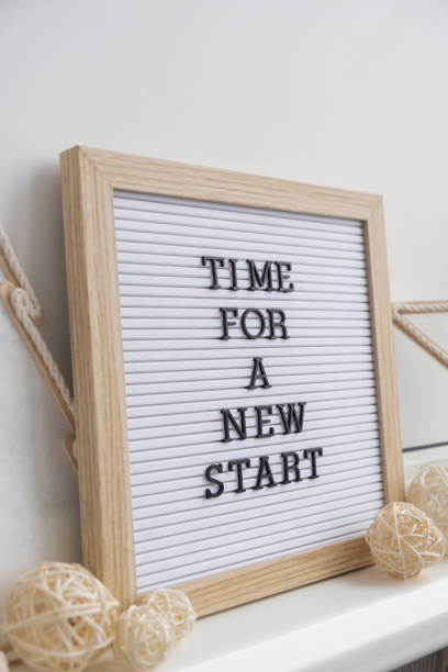 istock Motivational saying TIME FOR A NEW START. Goals setting concept. Strategy for self development improvement. Inspirational Planning better healthier life. Visual 2152537056