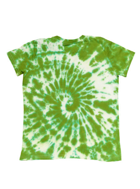 istock White and green tie dye T-shirt isolated on a white background. 2152542521