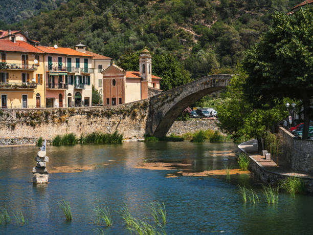 istock Old bridge over the river in Dolceacqua, Italy. 2152547194
