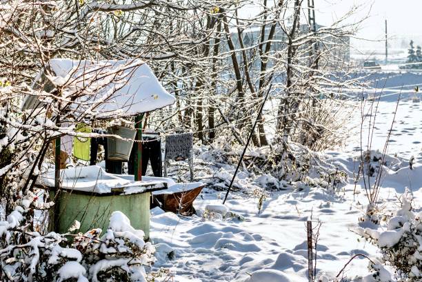 all evaporation from the water will freeze on the top ring/cover of the well in winter