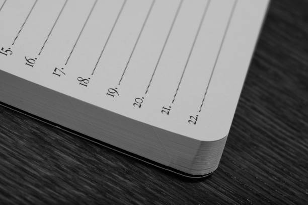 Blank sheets of paper in a notebook with a chekista, planning for the future