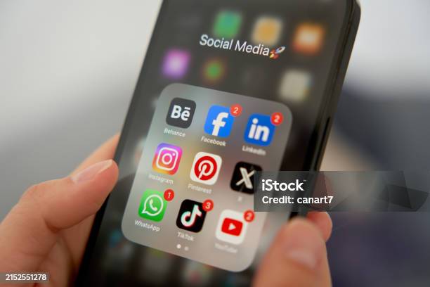 Social Media Applications Stock Photo - Download Image Now - Social Media, Mobile App, Social Media Icon