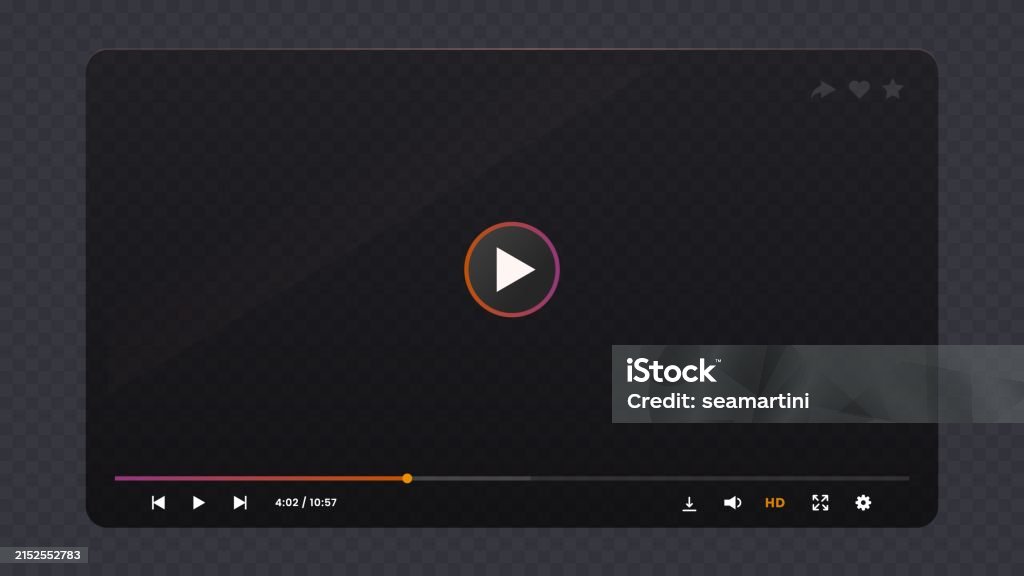 Video Player Infterface Dark Glossy Transparent Video Player Interface Stock Illustration ...