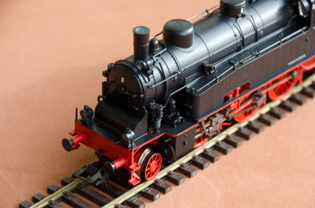 istock Model of a locomotive on a dark background. 2152559346