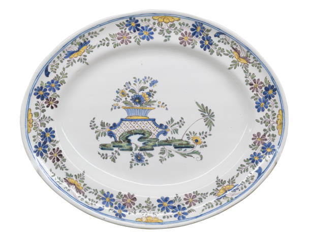 istock Majolica plate with flower decoration. 2152560157