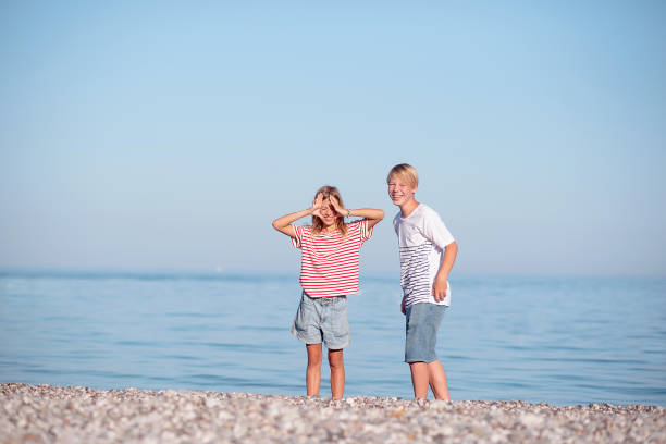 children on the shore and have fun