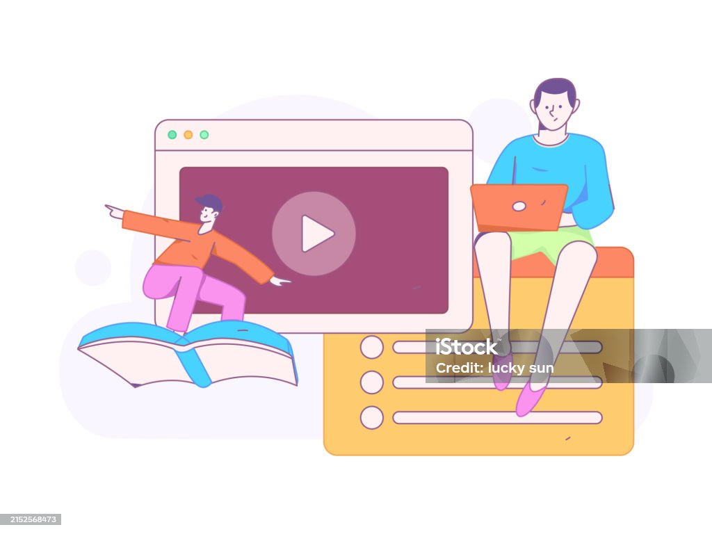Education And Learning People Flat Vector Concept Hand Drawn ...