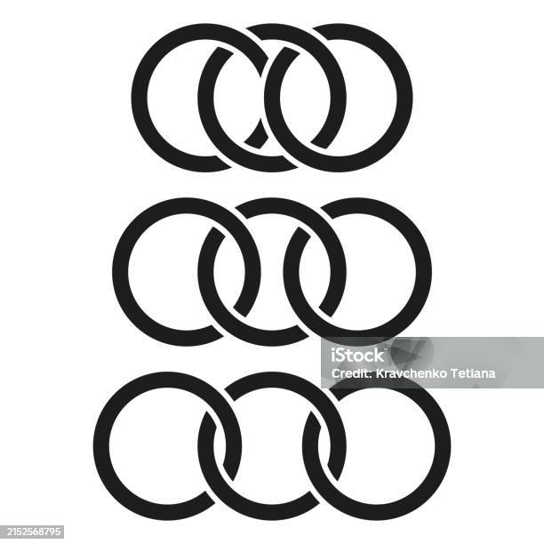 3 Rings Overlapping Intersecting Circles Vector Design Three Black Ring Sets Illustration ...