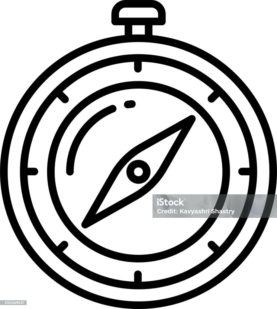 Compass Outline Vector Illustration Stock Illustration - Download Image ...