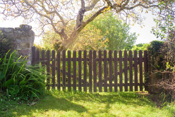 istock Wooden gate in country house 2152579341