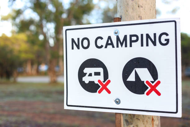 No camping sign in the Australian Outback