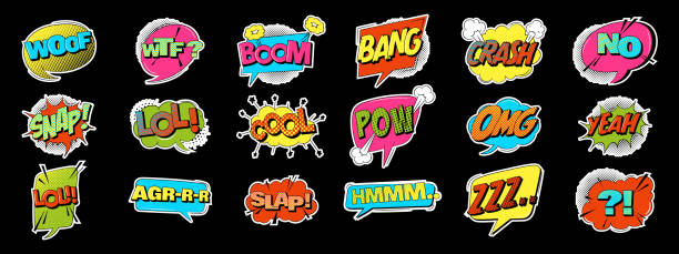 istock Comic speech bubbles in trendy retro style. Collection of pop art stickers 2152585905