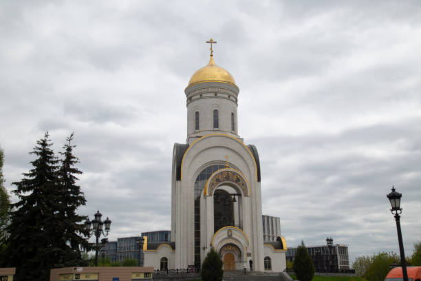 Moscow, Russia, May 2, 2024, Monument to George the Victorious in Victory Park.