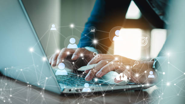 istock Global business, HR human resources and global outsourcing,  customer relationship management CRM ,Businessman hand shaking with customer connection plan, Teamwork, Strategy, Digital Marketing 2152596797
