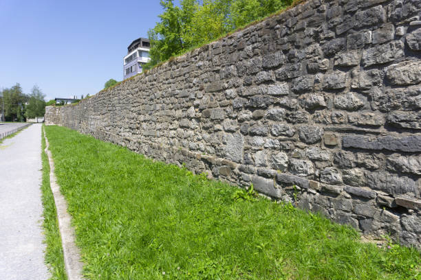 istock Old stone wall roman ancient ruin 2152598784