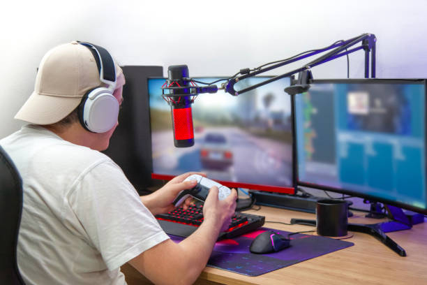 istock Pro gamer playing online video game with joystick at home. 2152606891
