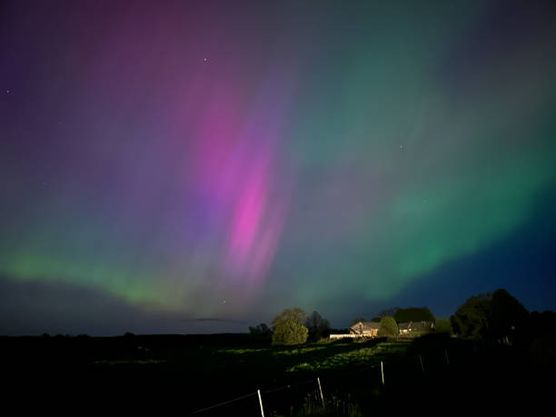 istock colorful northern light in Latvia 2152610603