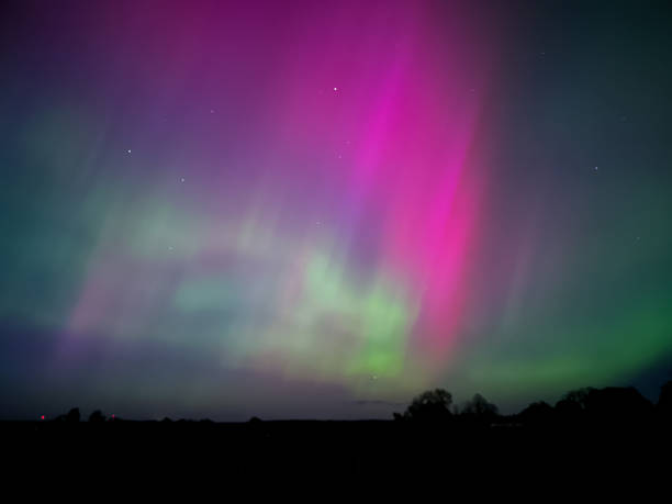 istock Northern lights or Aurora borealis in the sky 2152610622