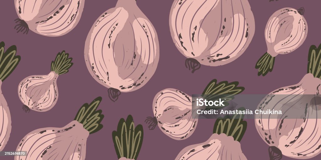 Texture Bulbs Vegetable Pattern Cartoon Style Hand Drawn Elements ...