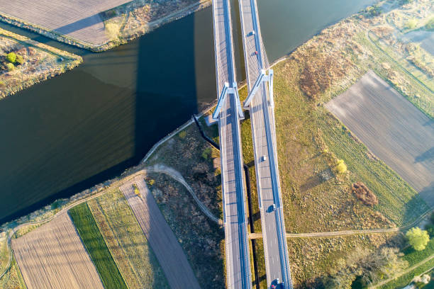 Krakow, Poland.  Double cable-stayed bridge over the Vistula river