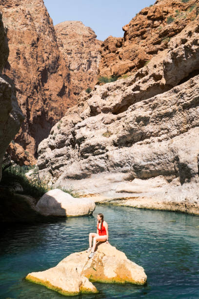 Oman Stunning landscapes in Oman - wadi shab wadi shab stock pictures, royalty-free photos & images