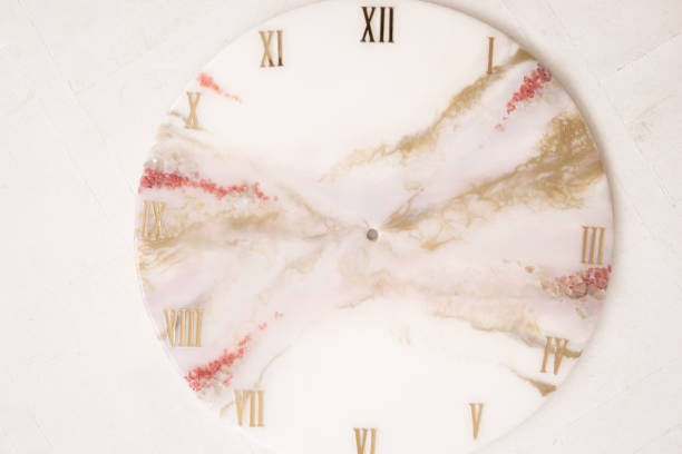 istock Handmade interior clocks made of epoxy resin. An interior item. 2152624017