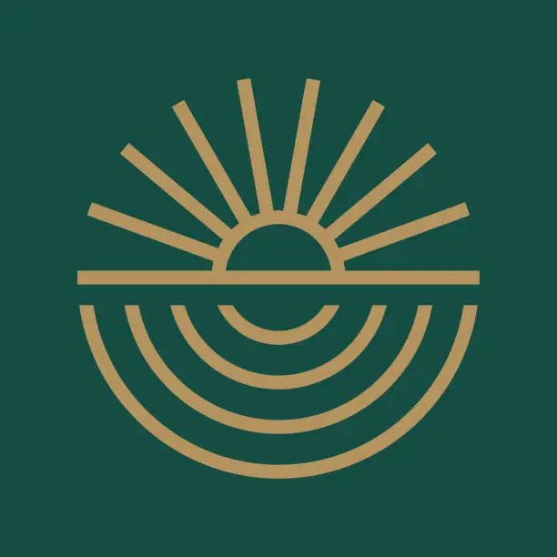 Golden Dawn Logo Embracing Nature Energy Renewal Golden Dawn Logo Embracing Nature Energy Renewal