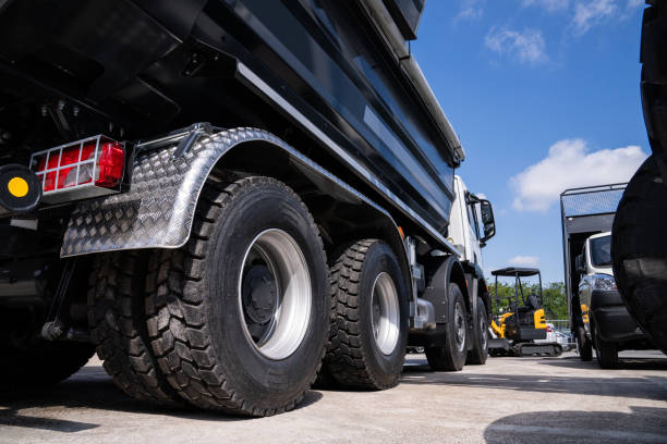 istock Back view of tipper truck. 2152629143