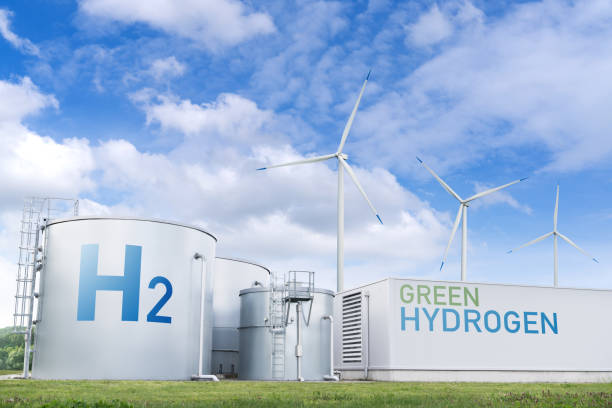 istock Green hydrogen factory concept. 2152629408