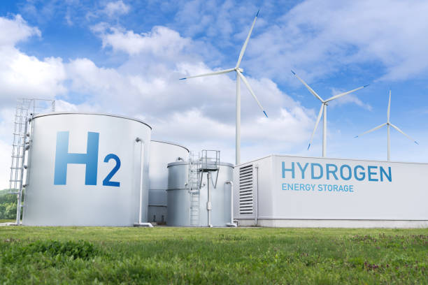istock Green hydrogen factory and energy storage concept. 2152629695