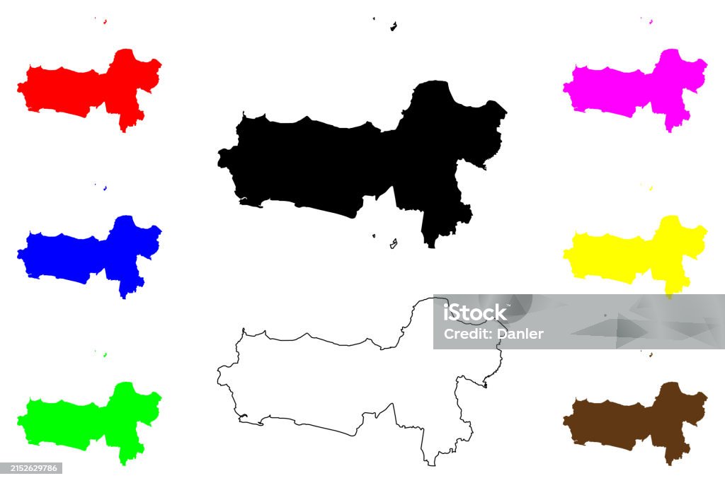 Central Java Map Vector Illustration Scribble Sketch Jawa Tengah Map ...