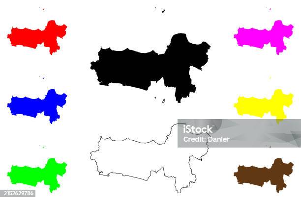 Central Java Map Vector Illustration Scribble Sketch Jawa Tengah Map ...