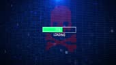Red Critical Error Message Flashing Computer Screen Loading Process ...