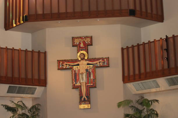 istock Jesus and Cross Icon Inside Church 2152630867