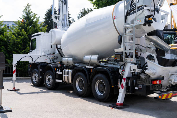 istock Truck-mounted concrete pump with mixer. 2152630969